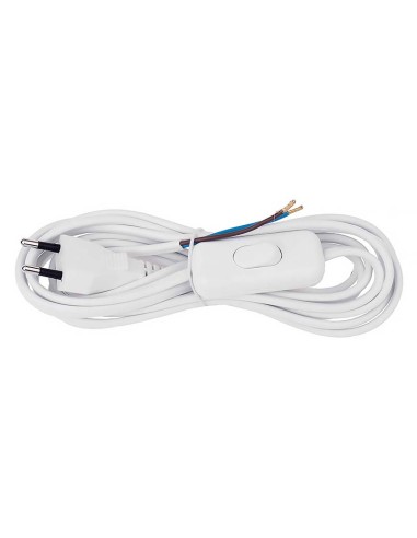 CABLE PLANO +INT.+CLAVIJA BLANCO 2M