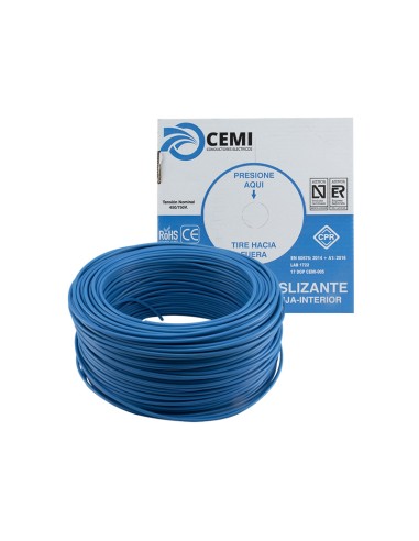 CABLE DE LÍNEA UNIPOLAR FLEXIBLE AZUL - 100M