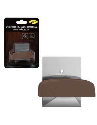 PERCHA ADHESIVA METAL MARRON 1U. GRANDE