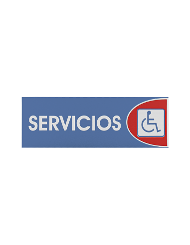 SEÑAL ADHESIVA 6X18 "SERVICIOS MINUSVÁLIDOS"