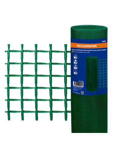 MALLA PROTECCION PLASTICO VERDE ROLLO 1MX25M