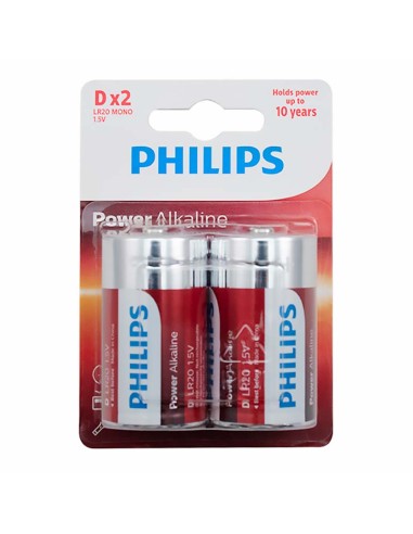 PILAS ALCALINAS PHILLIPS LR20(D)