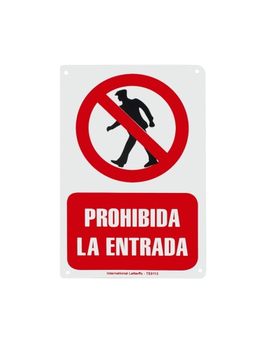 SEÑAL PVC 30X20 "PROHIBIDA LA ENTRADA"