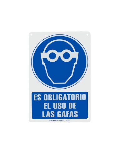 SEÑAL PVC 30X20 "OBLIGATORIO USO DE GAFAS"