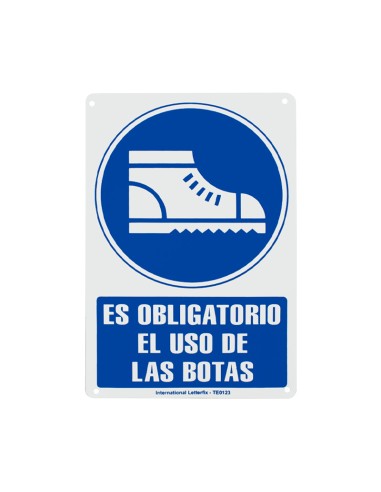 SEÑAL PVC 30X20 "OBLIGATORIO USO DE BOTAS"