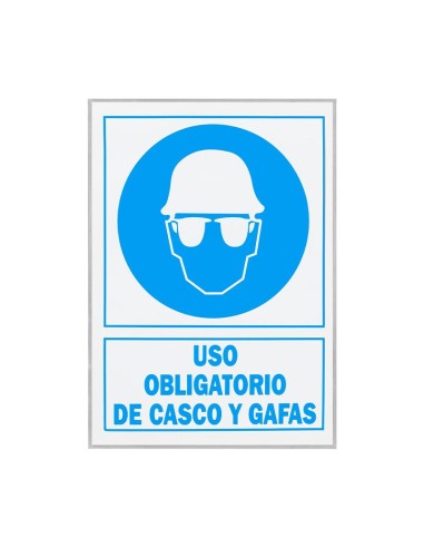 SEÑAL ADHESIVA 21X29 "USO OBLIGATORIO CASCO/GAFAS"