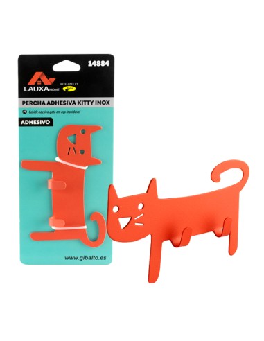 PERCHA ADHESIVA KITTY 2 GANCHOS INOX LAUXA HOME