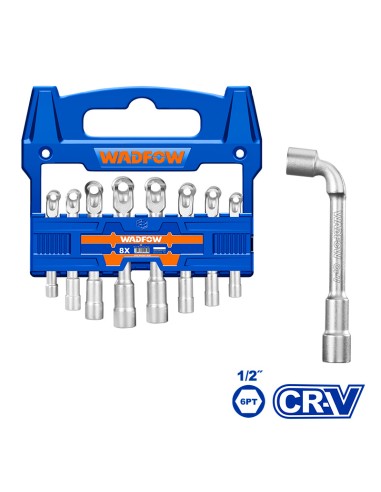 JUEGO 8PZS LLAVES DE TUBO EN L 1/2" WADFOW