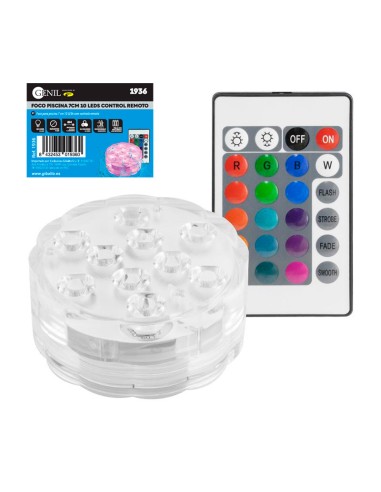 FOCO PISCINA 7CM 10 LEDS CONTROL REMOTO INFRAROJO