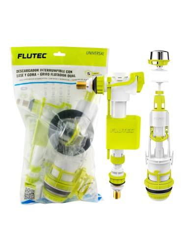 PACK FLUTEC DESCARGADOR INTERRUMPIBLE + FLOTADOR DUAL BOLSA