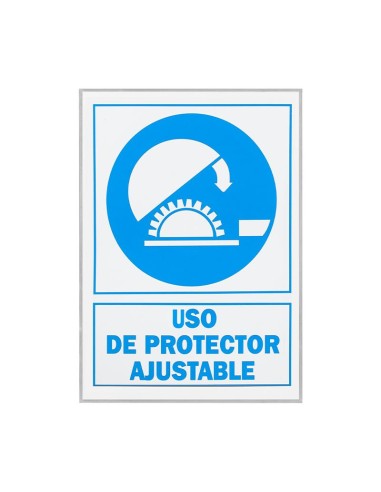 SEÑAL ADHESIVA 21X29 "USO DE PROTECTOR AJUSTABLE"