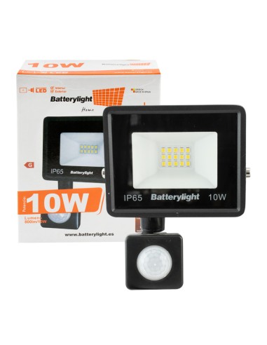 FOCO LED NEGRO C/SENSOR IP65 6000K