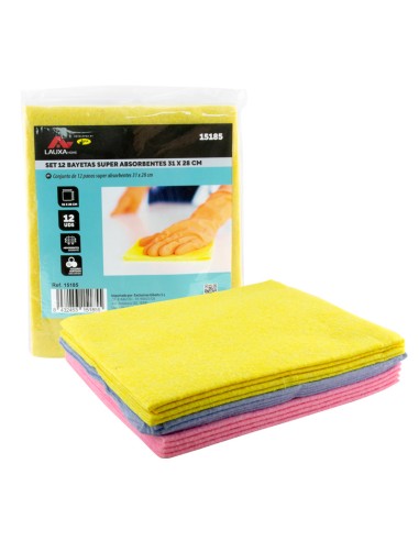 BAYETA SUPER ABSORBENTE 31x38CM 10+2 UDS