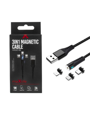 CABLE MAGNETICO 2.1A IPHONE+TIPO C+MICRO USB