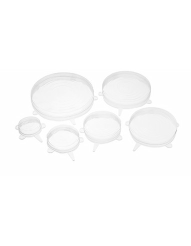 SET 6 TAPAS SILICONA TRANSPARENTE AJUSTABLE ARTEREGAL