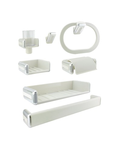 JUEGO DE BAÑO 7 PCS BLANCO