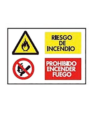 SEÑAL PVC 40X60 "RIESGO INCENDIO/PROHIBIDO FUEGO"