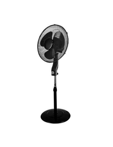 VENTILADOR DE PIE NEGRO REDONDO 40CM 40W