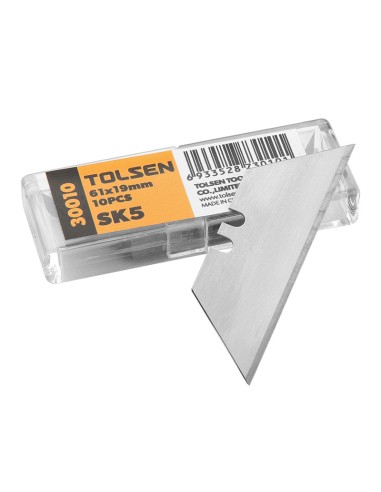 HOJAS TRAPEZOIDALES REPUESTO 61X19MM 10PZS TOLSEN