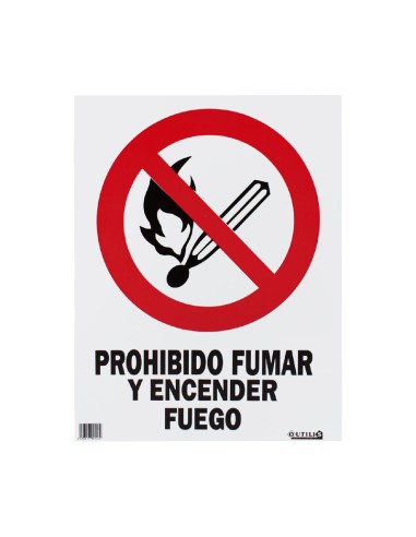 SEÑAL 40X30 "PROHIBIDO FUMAR Y ENCENDER FUEGO"