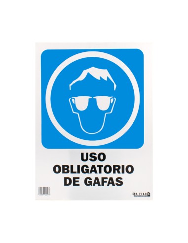 SEÑAL 40X30 "USO OBLIGATORIO GAFAS PROTECTORAS"