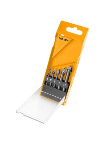 SET 5 PZS BROCAS PARA VIDRIO TOLSEN